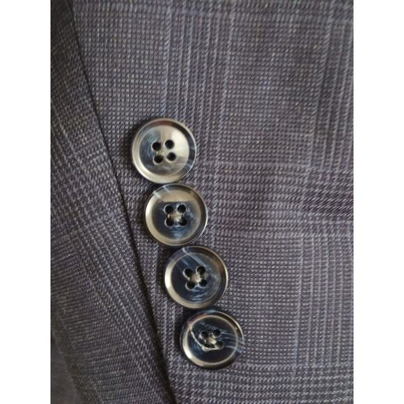 Peter Millar Suit Men 42S Navy Blue Windowpane Grid Professional 2 Piece W39xL28 - Picture 10 of 16